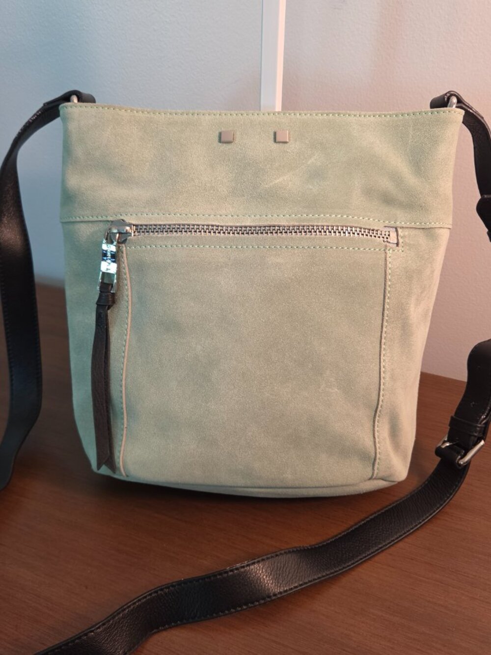 SORIAL SAGE GREEN SUEDE CROSSBODY